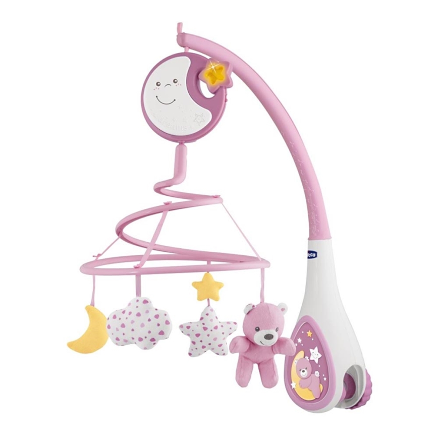 Chicco - Spjälsängsmobil med melodi 3i1 NEXT2DREAMS 3xAA rosa