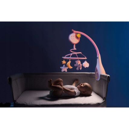 Chicco - Spjälsängsmobil med melodi 3i1 NEXT2DREAMS 3xAA rosa