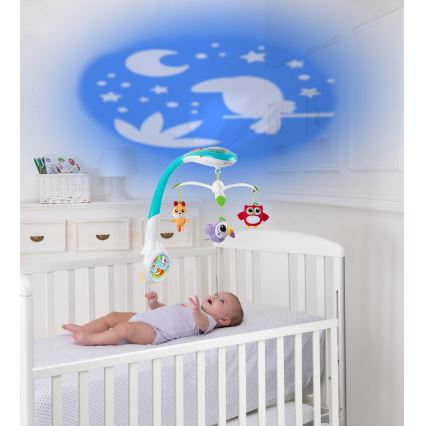 Chicco - Spjälsängsmobil med projektor MAGIC FOREST 3xAA