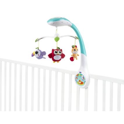 Chicco - Spjälsängsmobil med projektor MAGIC FOREST 3xAA