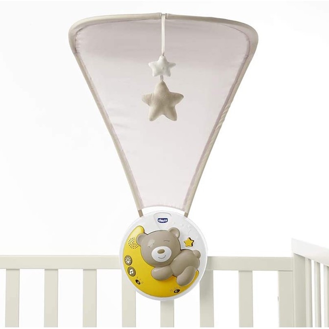 Chicco - Spjälsängsprojektor med musik 3i1 NEXT2MOON 3xAA grå