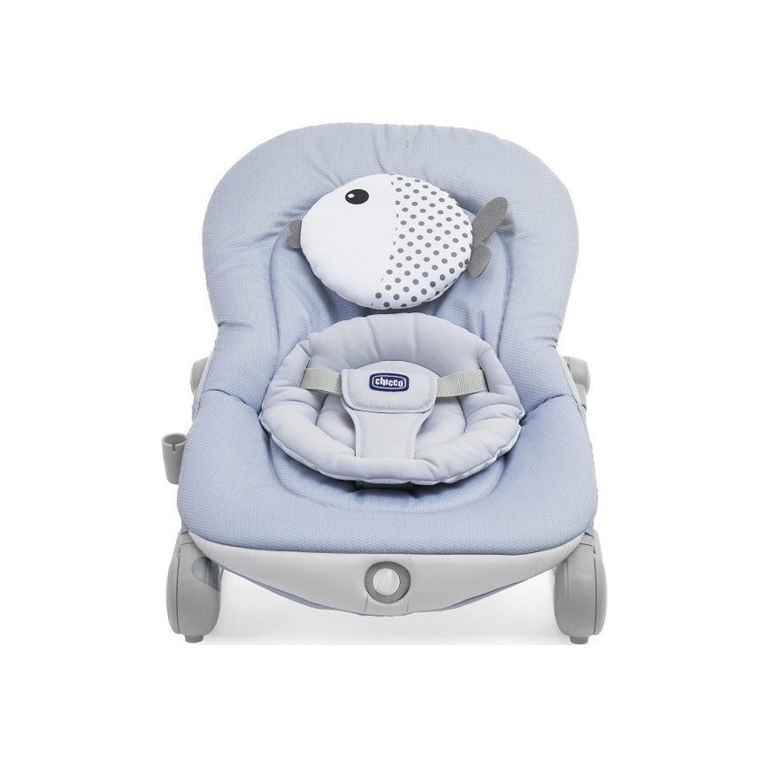 Chicco - Vibrerande babysitter med sång BALLOON Dots 2xAA + 1xLR20 blå