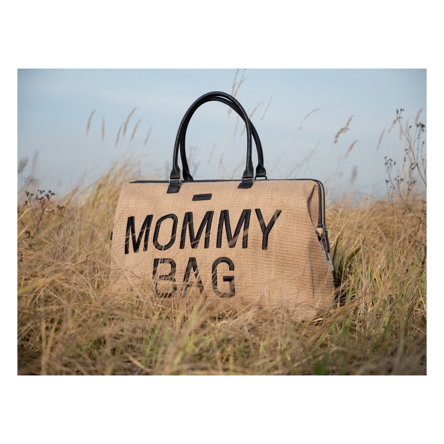 Childhome - Skötväska MOMMY BAG RAFFIA LOOK beige