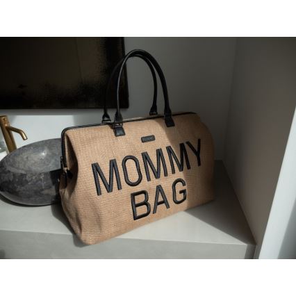 Childhome - Skötväska MOMMY BAG RAFFIA LOOK beige