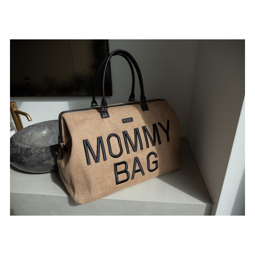 Childhome - Skötväska MOMMY BAG RAFFIA LOOK beige