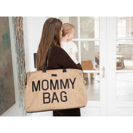 Childhome - Skötväska MOMMY BAG RAFFIA LOOK beige