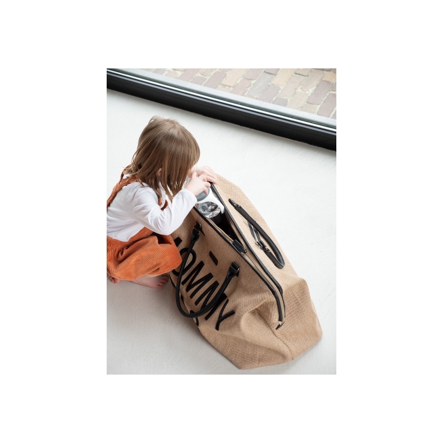 Childhome - Skötväska MOMMY BAG RAFFIA LOOK beige