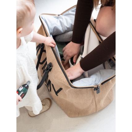 Childhome - Skötväska MOMMY BAG RAFFIA LOOK beige