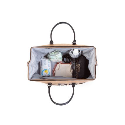 Childhome - Skötväska MOMMY BAG RAFFIA LOOK beige