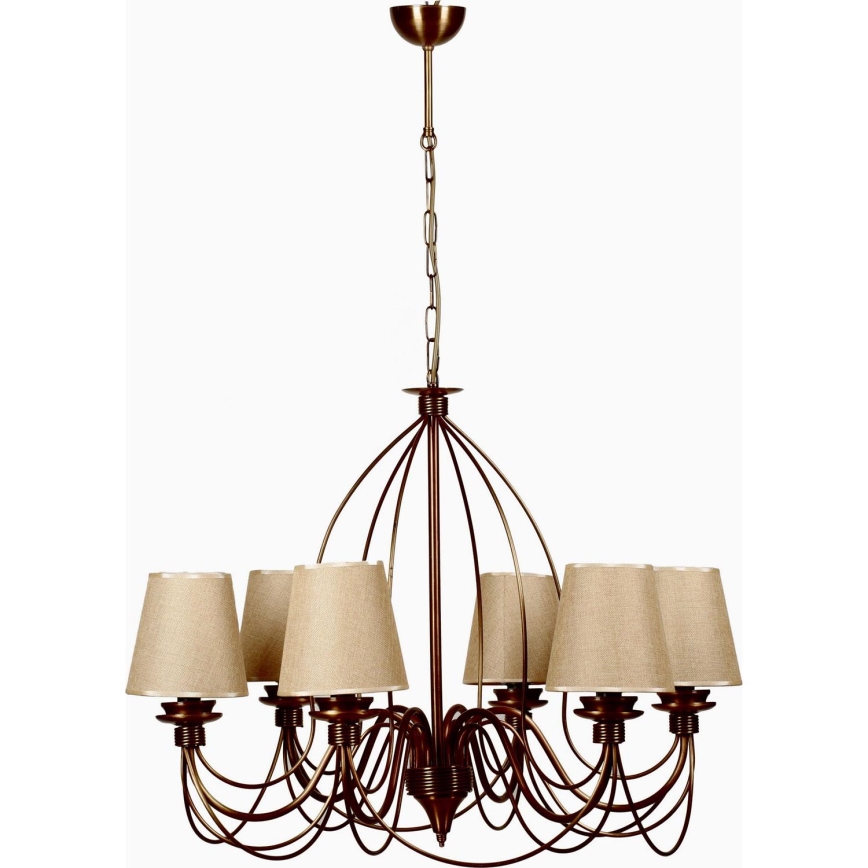 CLASSIC Pendellampa 6xE14/40W/230V bronze/beige