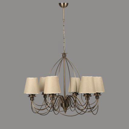 CLASSIC Pendellampa 6xE14/40W/230V bronze/beige