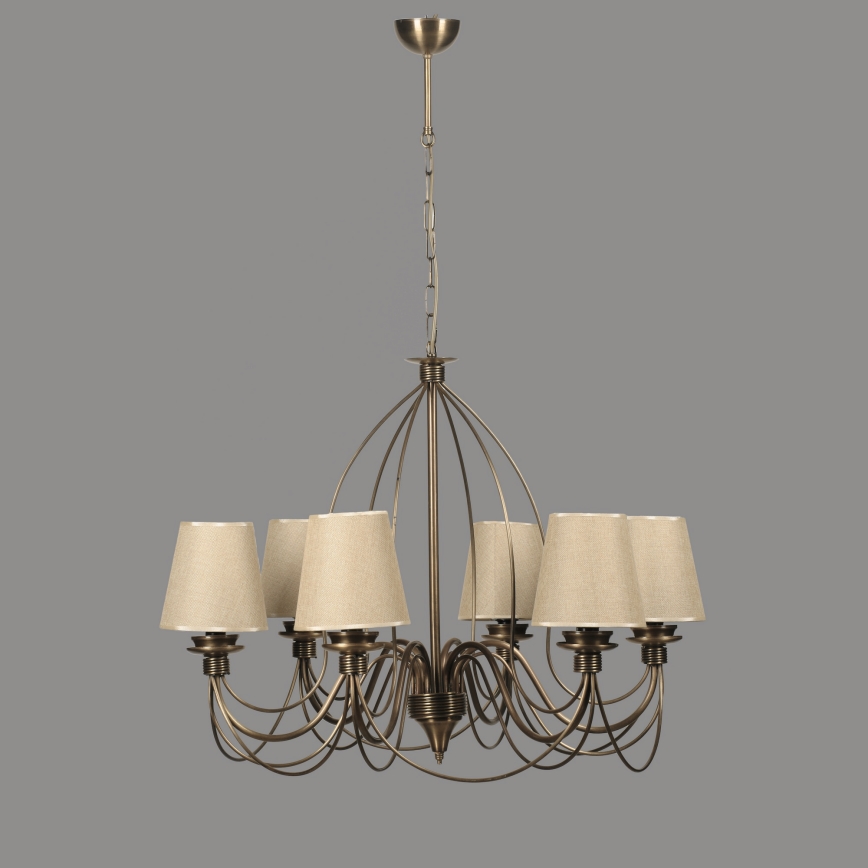 CLASSIC Pendellampa 6xE14/40W/230V bronze/beige
