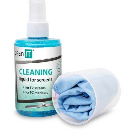 CLEAN IT CL-180 - Rengöringslösning för skärmar med trasa, 200 ml