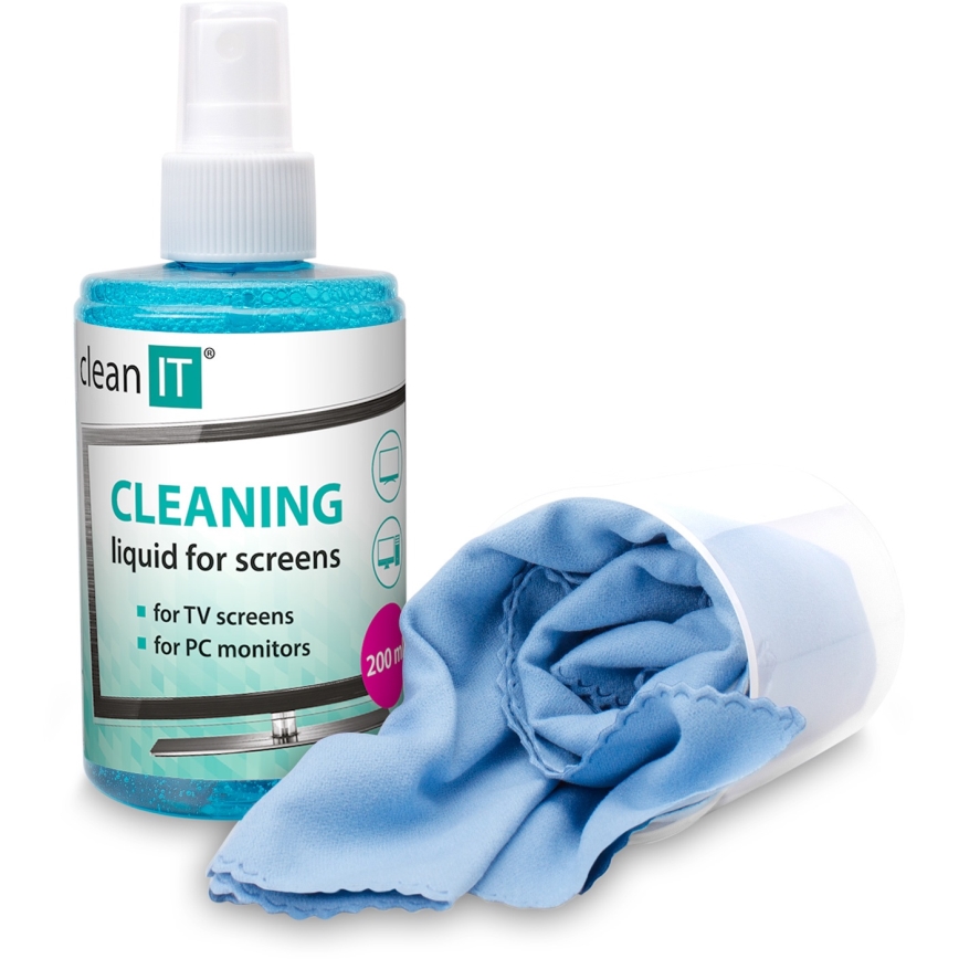 CLEAN IT CL-180 - Skärmrengöringslösning med trasa 200 mm
