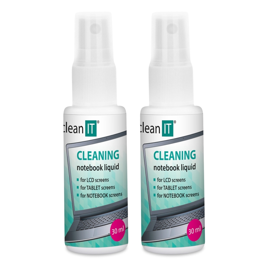 CLEAN IT CL-182 - Skärmrengöringslösning med trasa 2x 30 mm