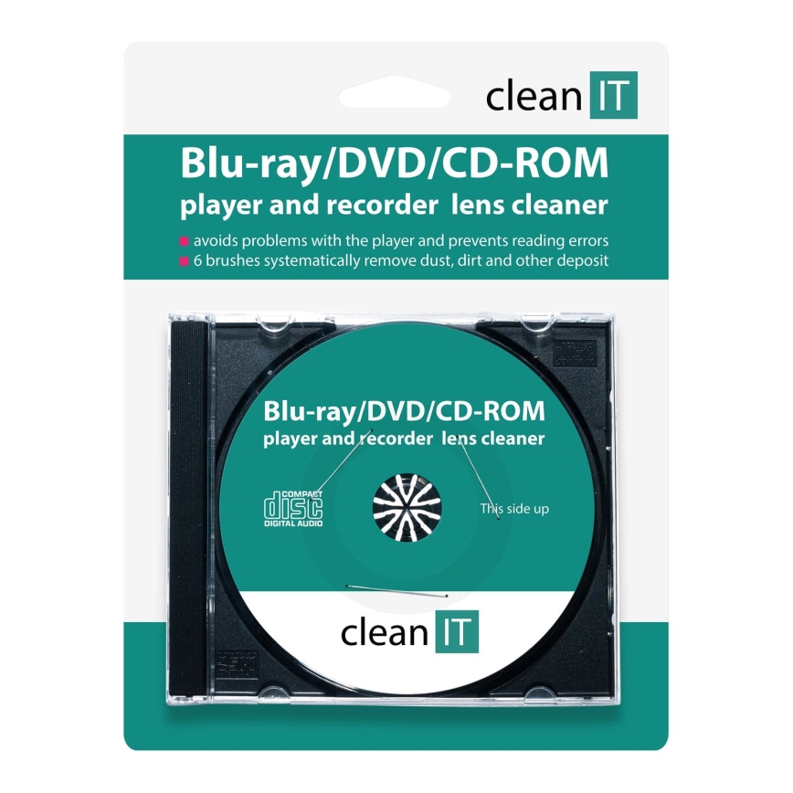 CLEAN IT CL-320 - Rengöringsskiva för Blu-ray/DVD/CD-ROM-spelare