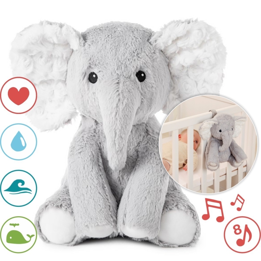 Cloud B - Snuggle buddy med en melody 2xAA elefant