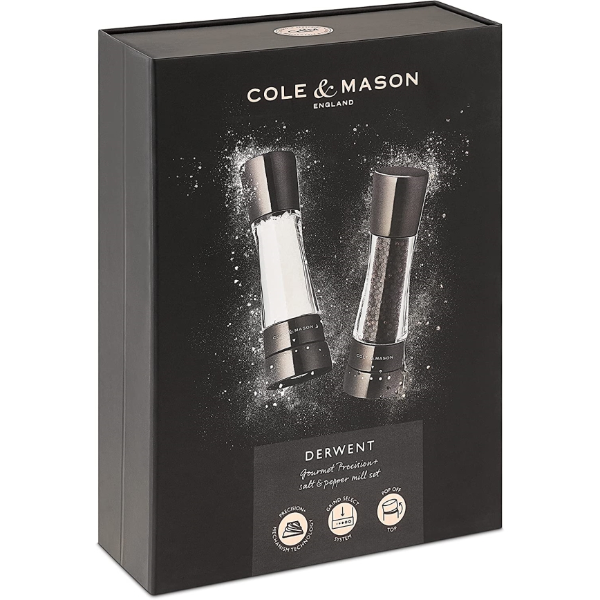 Cole&Mason - Set med salt- och pepparkvarnar DERWENT 2 st 19 cm antracit