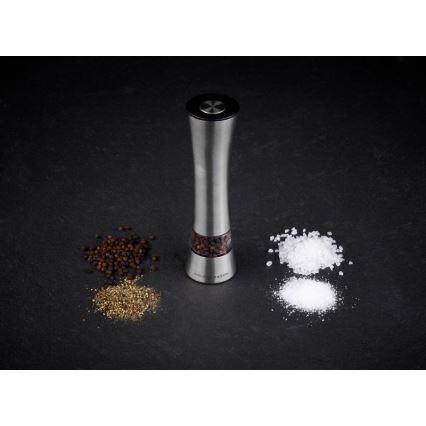 Cole&Mason - Elektrisk salt or pepper grinder BURFORD 4xAAA 18 cm matt krom