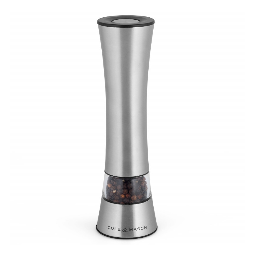 Cole&Mason - Elektrisk salt or pepper grinder BURFORD 4xAAA 18 cm matt krom