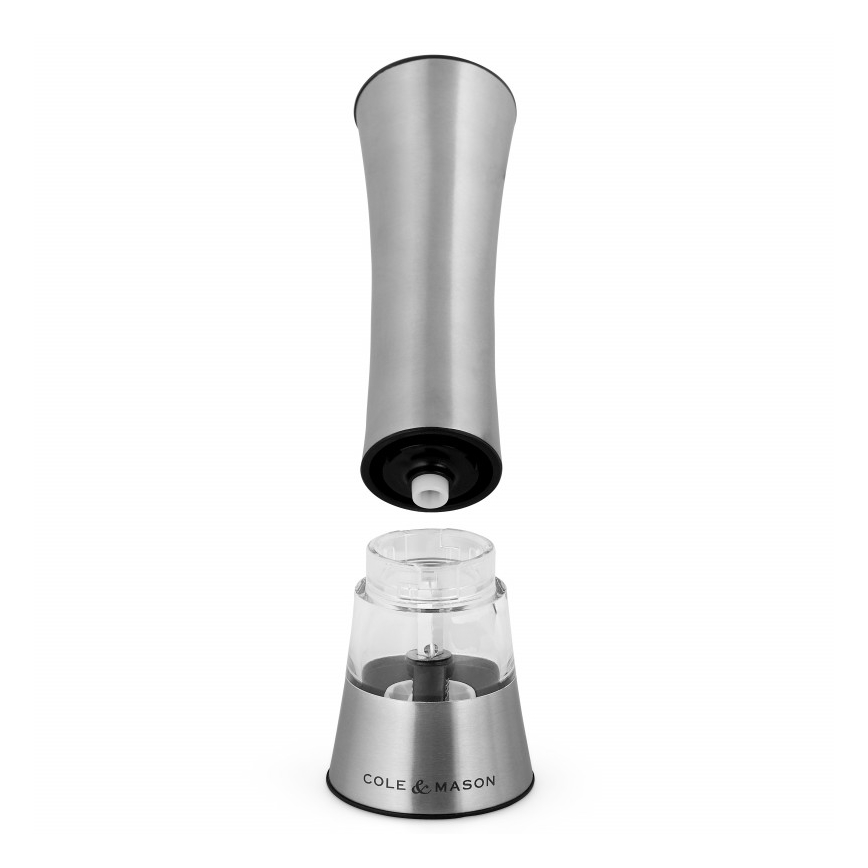 Cole&Mason - Elektrisk salt or pepper grinder BURFORD 4xAAA 18 cm matt krom