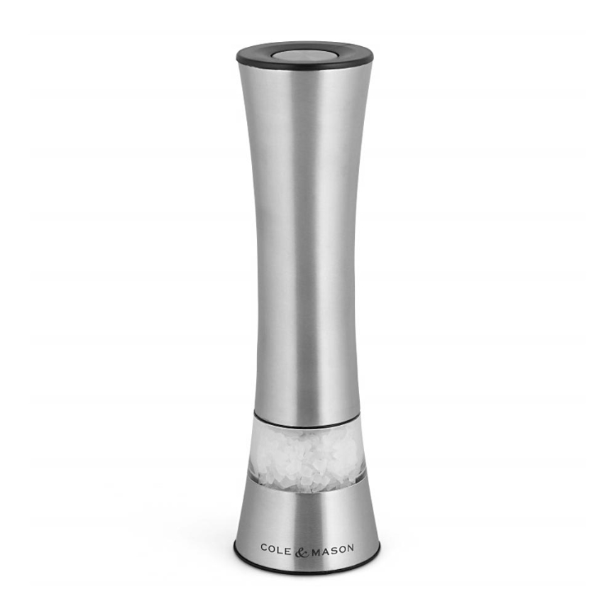 Cole&Mason - Elektrisk salt or pepper grinder BURFORD 4xAAA 18 cm matt krom