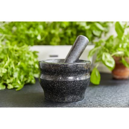Cole&Mason - Granitmortel med mortelstöt GRANITE diameter 18 cm granite/svart