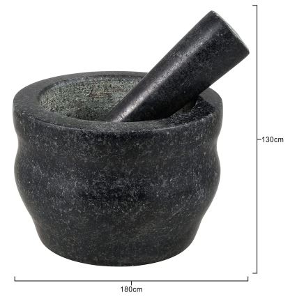 Cole&Mason - Granitmortel med mortelstöt GRANITE diameter 18 cm granite/svart