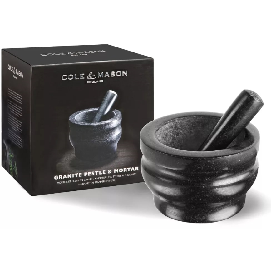 Cole&Mason - Granitmortel med mortelstöt GRANITE diameter 18 cm granite/svart
