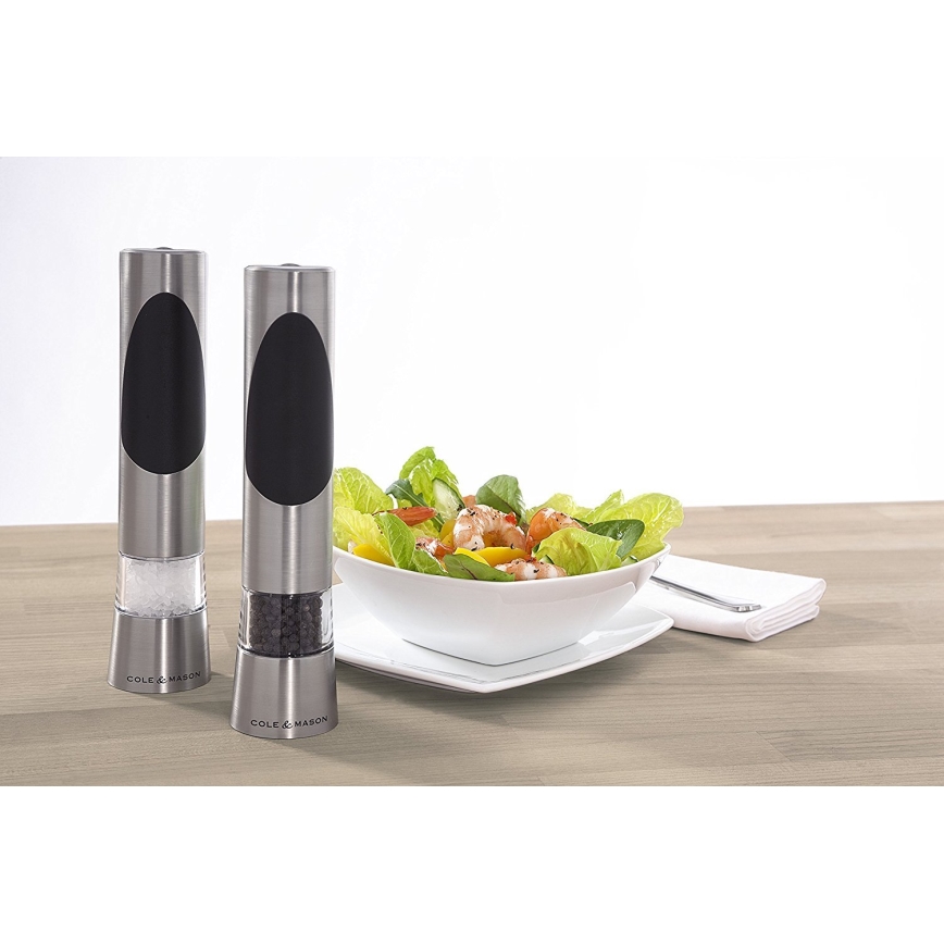 Cole&Mason - Kit of electric salt och pepper grinders RICHMOND 2 delar 6xAAA