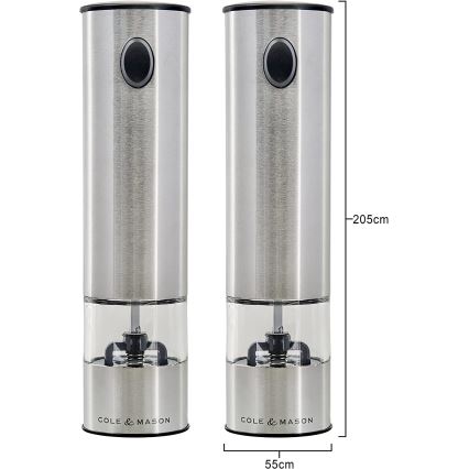 Cole&Mason - Kit of electric spice grinders with backlight BATTERSEA 2 delar 6xAAA