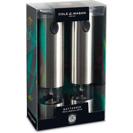 Cole&Mason - Kit of electric spice grinders with backlight BATTERSEA 2 delar 6xAAA
