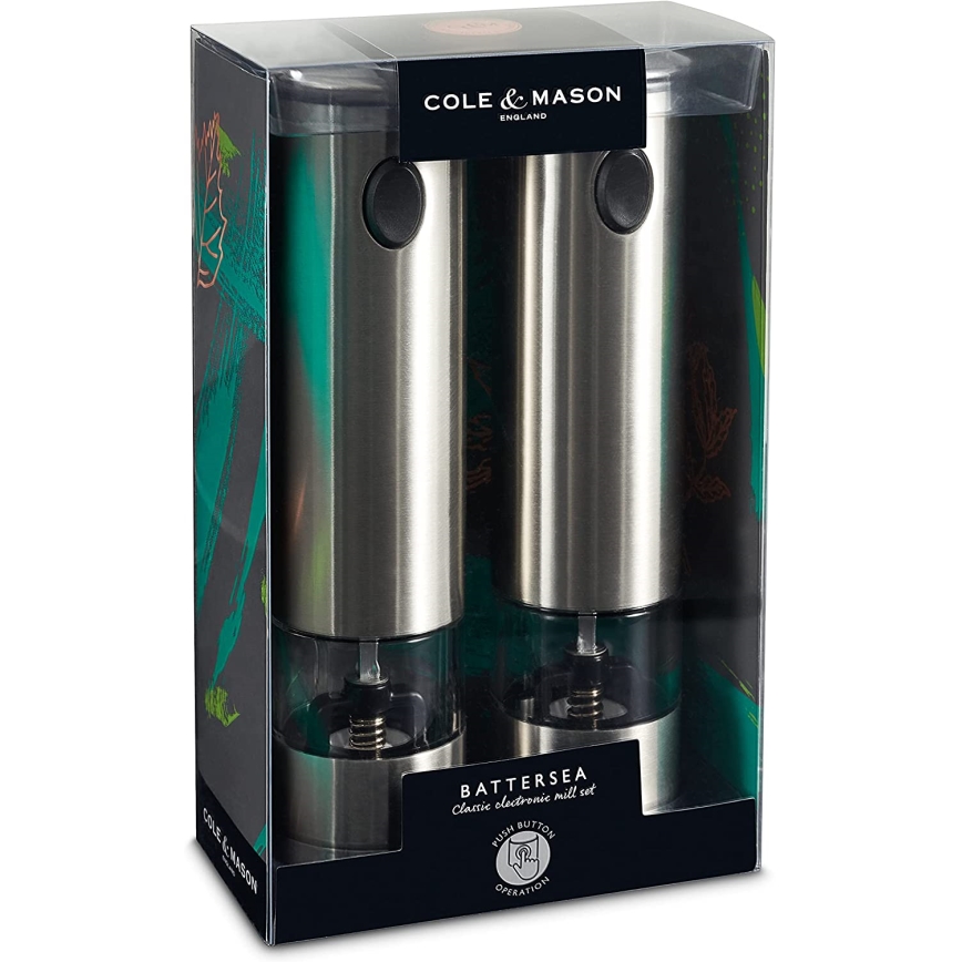 Cole&Mason - Kit of electric spice grinders with backlight BATTERSEA 2 delar 6xAAA