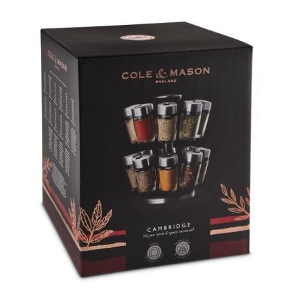 Cole&Mason - Roterande ställ med kryddburkar MASTER 17 delar