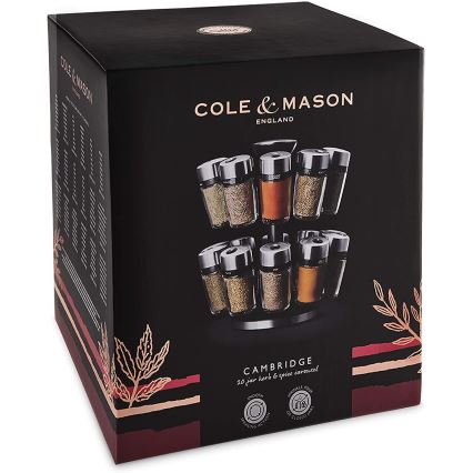 Cole&Mason - Roterande ställ med kryddburkar MASTER 21 delar