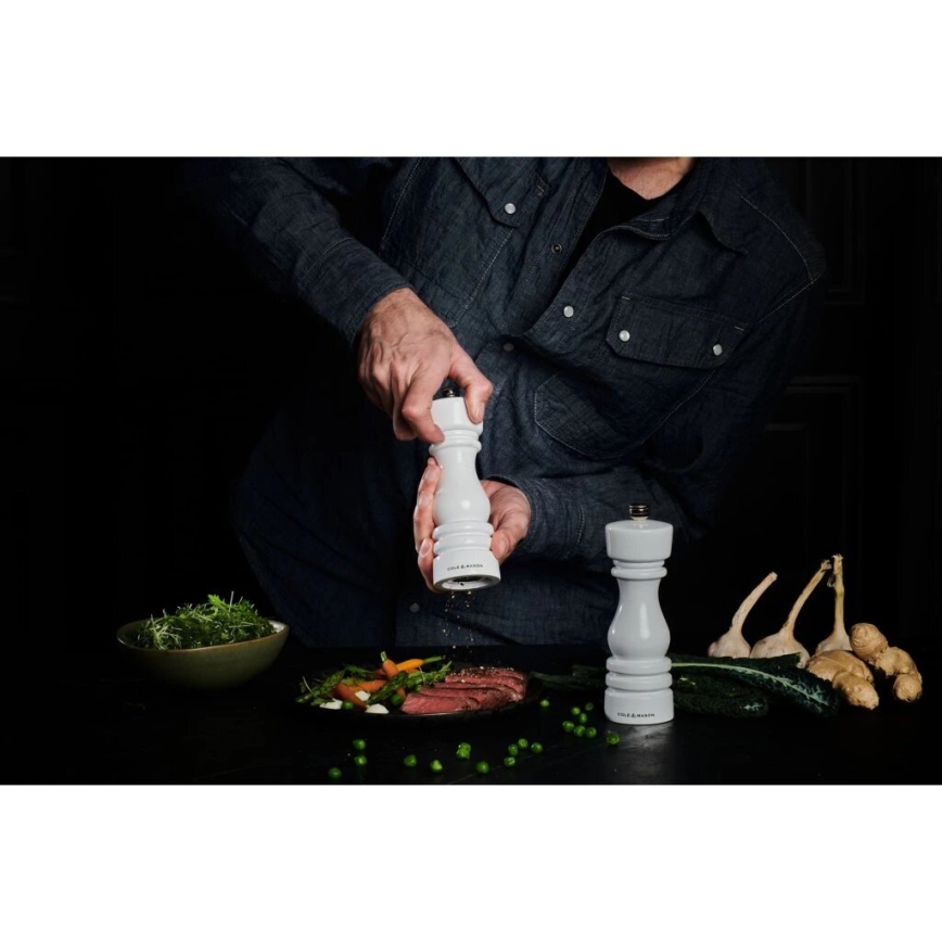 Cole&Mason - Set med salt- och pepparkvarnar LONDON 2 st 18 cm bok/vit