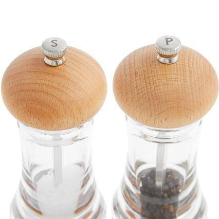 Cole&Mason - Set med saltkvarn och pepparkvarn BASICS 2 delar bok 16 cm