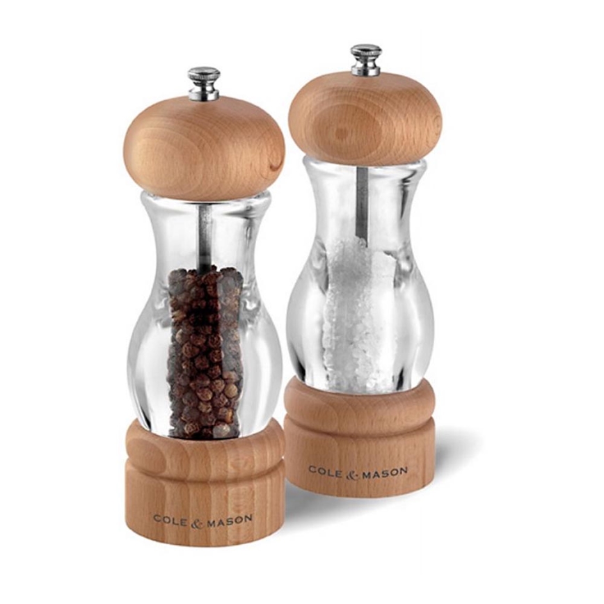 Cole&Mason - Set med saltkvarn och pepparkvarn BEECH 2 delar bok 16,5 cm