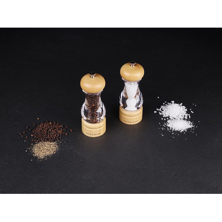 Cole&Mason - Set med saltkvarn och pepparkvarn BEECH 2 delar bok 16,5 cm