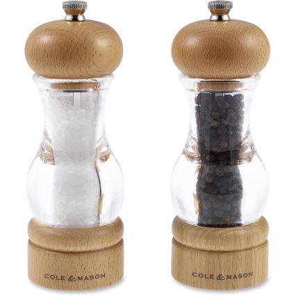 Cole&Mason - Set med saltkvarn och pepparkvarn BEECH 2 delar bok 16,5 cm