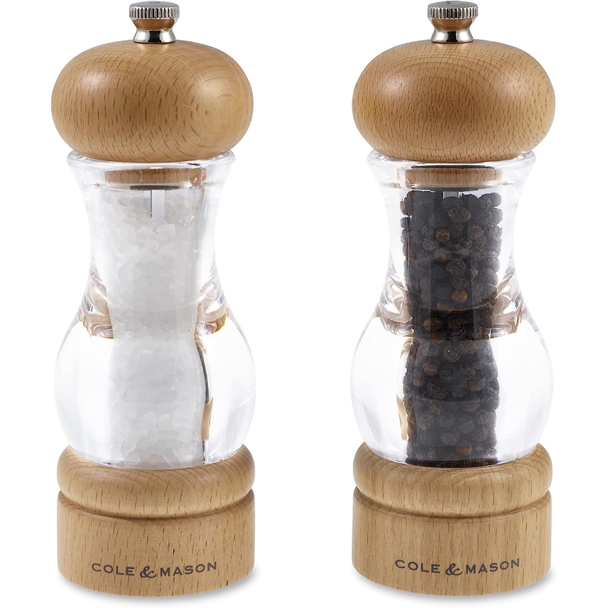 Cole&Mason - Set med saltkvarn och pepparkvarn BEECH 2 delar bok 16,5 cm