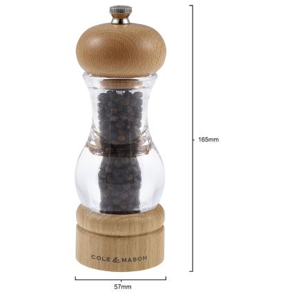 Cole&Mason - Set med saltkvarn och pepparkvarn BEECH 2 delar bok 16,5 cm