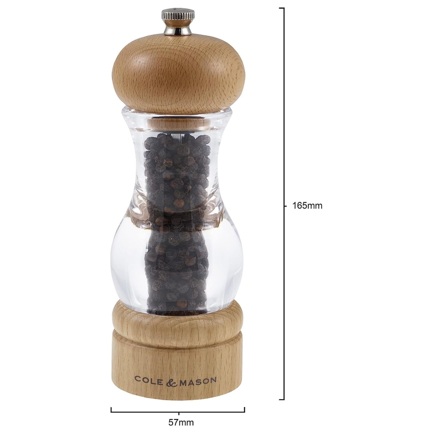Cole&Mason - Set med saltkvarn och pepparkvarn BEECH 2 delar bok 16,5 cm