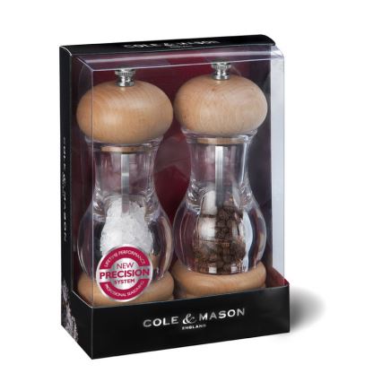 Cole&Mason - Set med saltkvarn och pepparkvarn BEECH 2 delar bok 16,5 cm