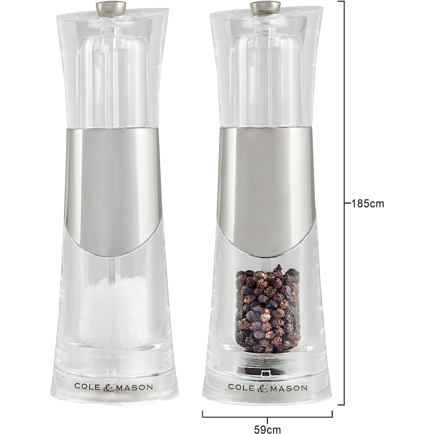 Cole&Mason - Set med saltkvarn och pepparkvarn BOBBI 2 delar 18,5 cm