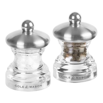 Cole&Mason - Set med saltkvarn och pepparkvarn BUTTON 2 delar 6,5 cm