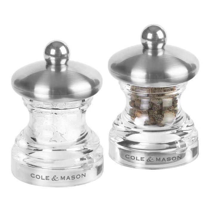 Cole&Mason - Set med saltkvarn och pepparkvarn BUTTON 2 delar 6,5 cm