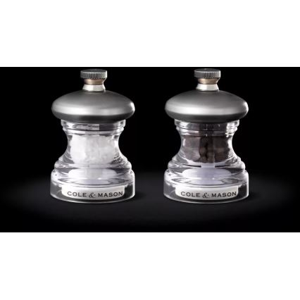 Cole&Mason - Set med saltkvarn och pepparkvarn BUTTON 2 delar 6,5 cm