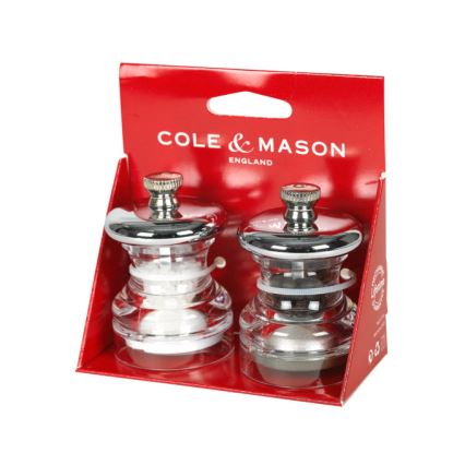 Cole&Mason - Set med saltkvarn och pepparkvarn BUTTON 2 delar 6,5 cm
