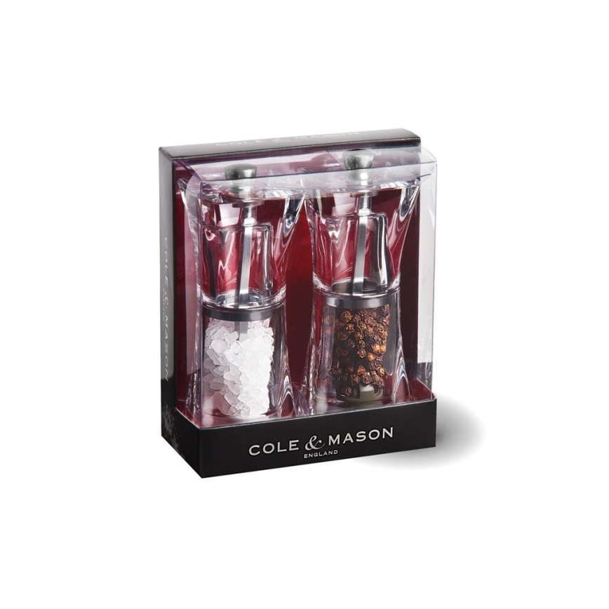 Cole&Mason - Set med saltkvarn och pepparkvarn CRYSTAL 2 delar 12,5 cm